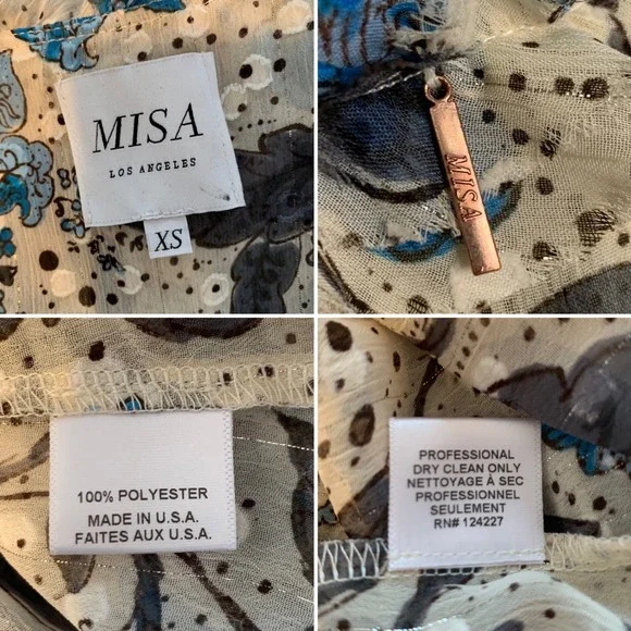 Misa Los Angeles Blue and Brown Floral Mini Dress - Picture 10 of 12